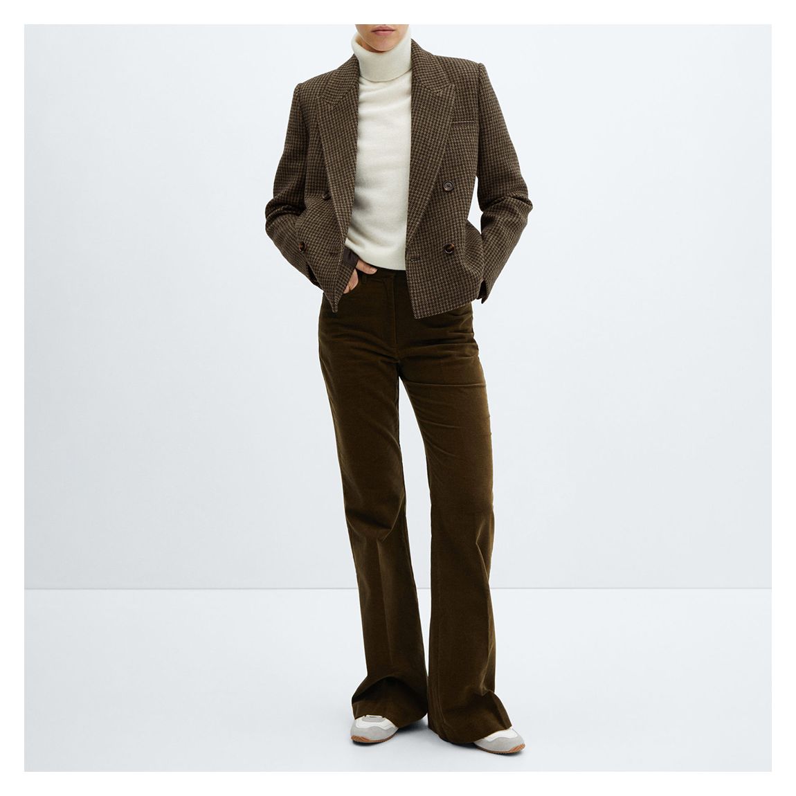 Dark Brown Check Wool Jacket main product photo