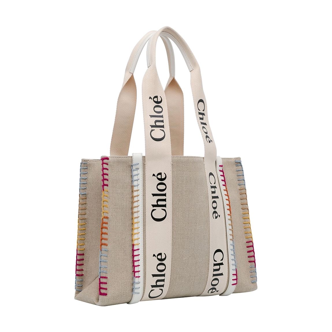 Camel Medium Linen Blanket Stitched Woody Tote Bag main product photo