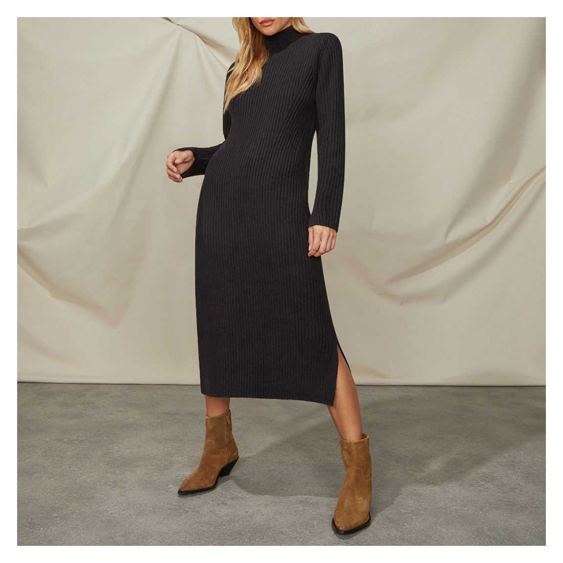 Navy Turtle Neck Jumper Dress main product photo