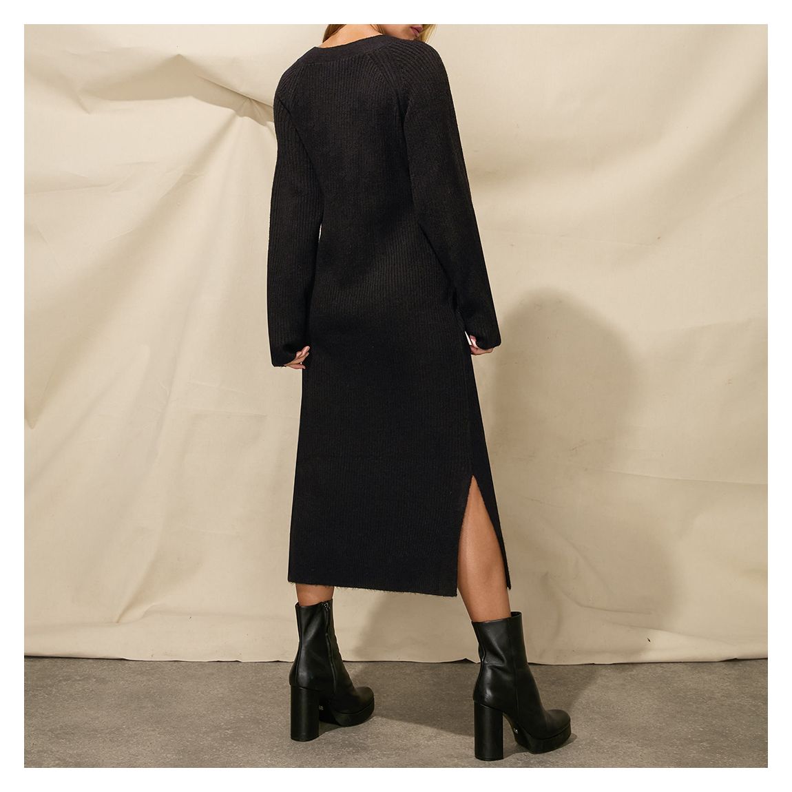 Knit V Neck Midi Dress main product photo