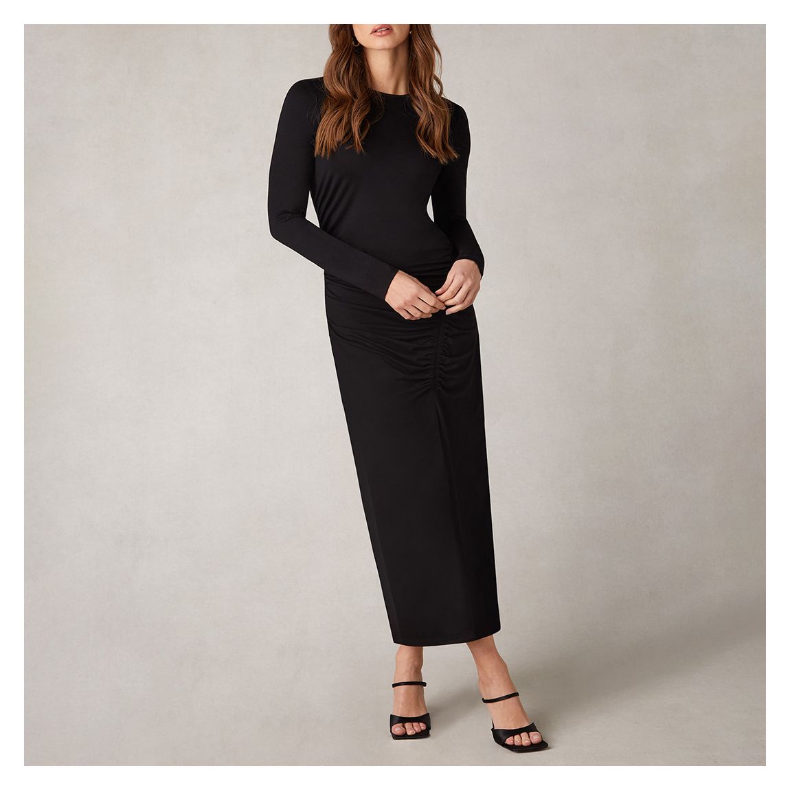 Black Jersey Ruched Side Dress main product photo