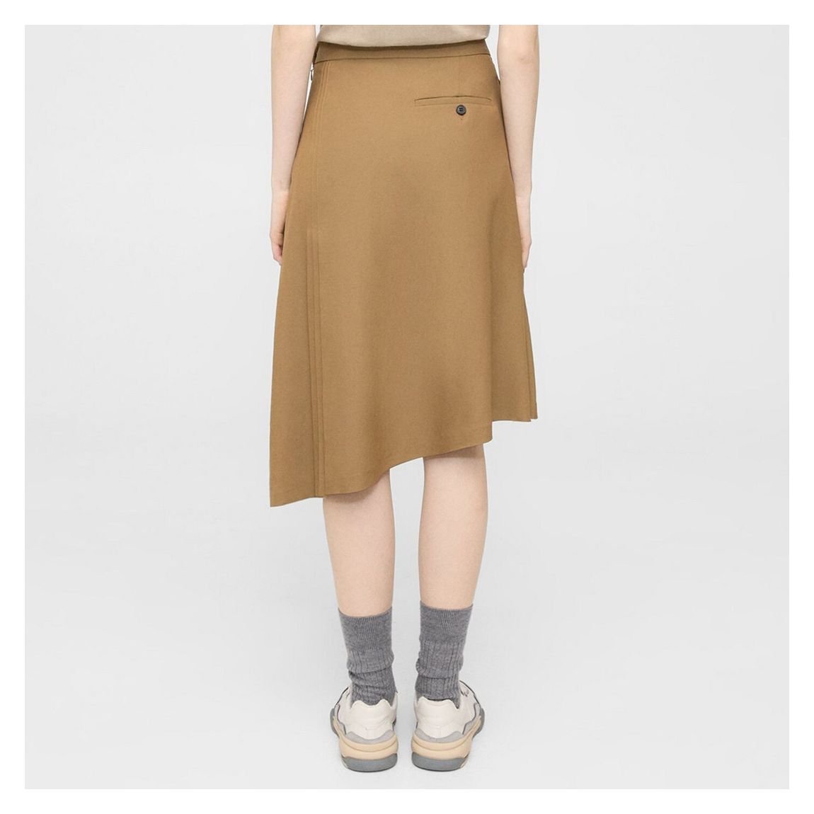 Beige Asymmetric Wool Blend Skirt main product photo