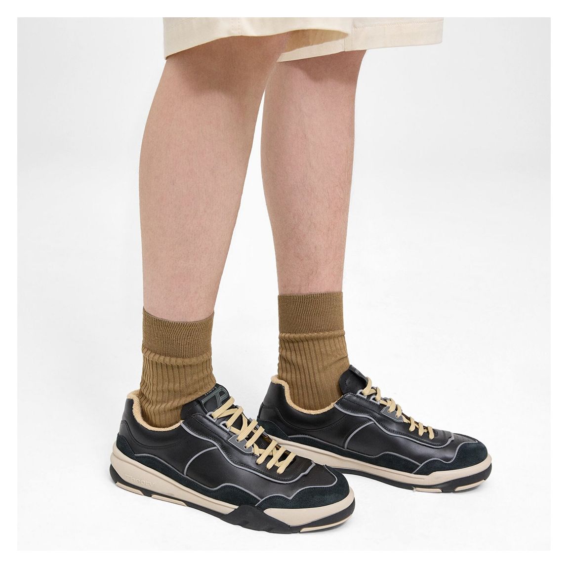 Black Contrast Leather Trainers main product photo