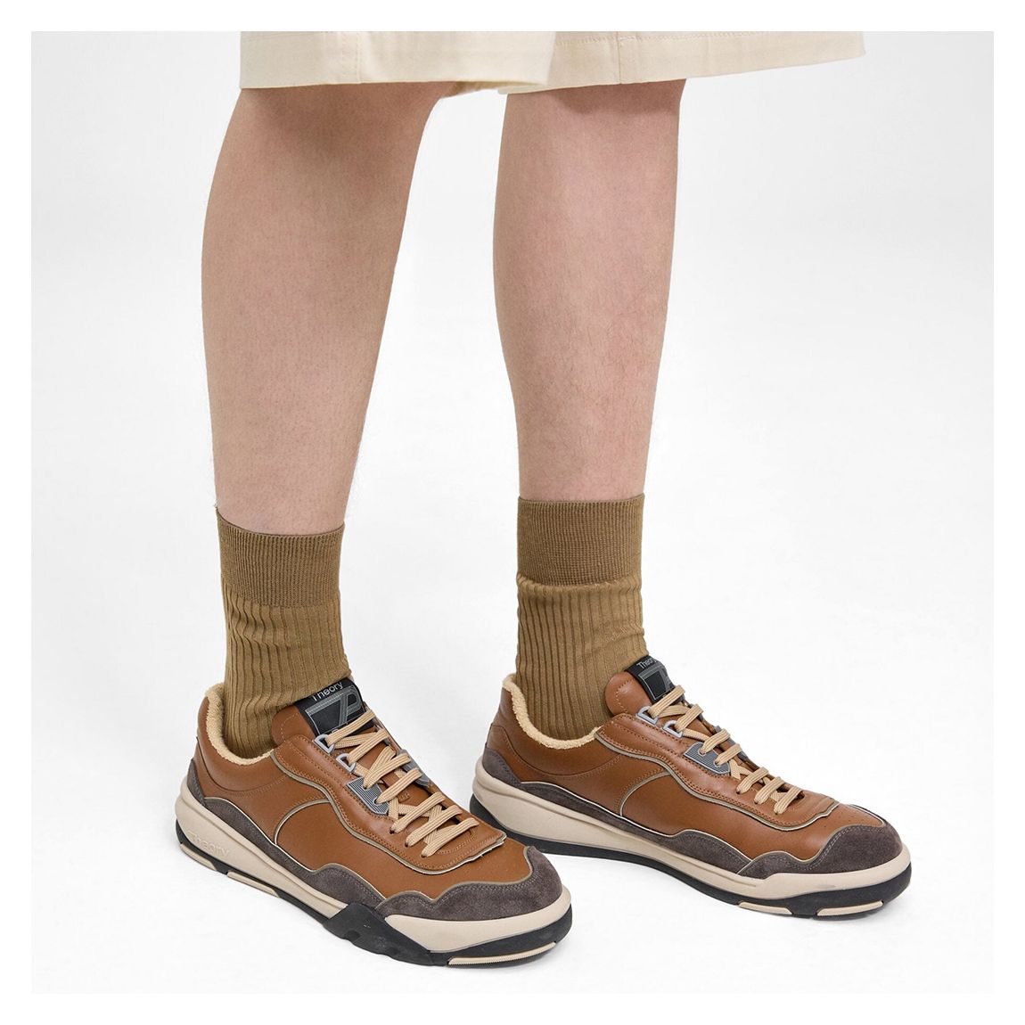 Tan Contrast Leather Trainers main product photo