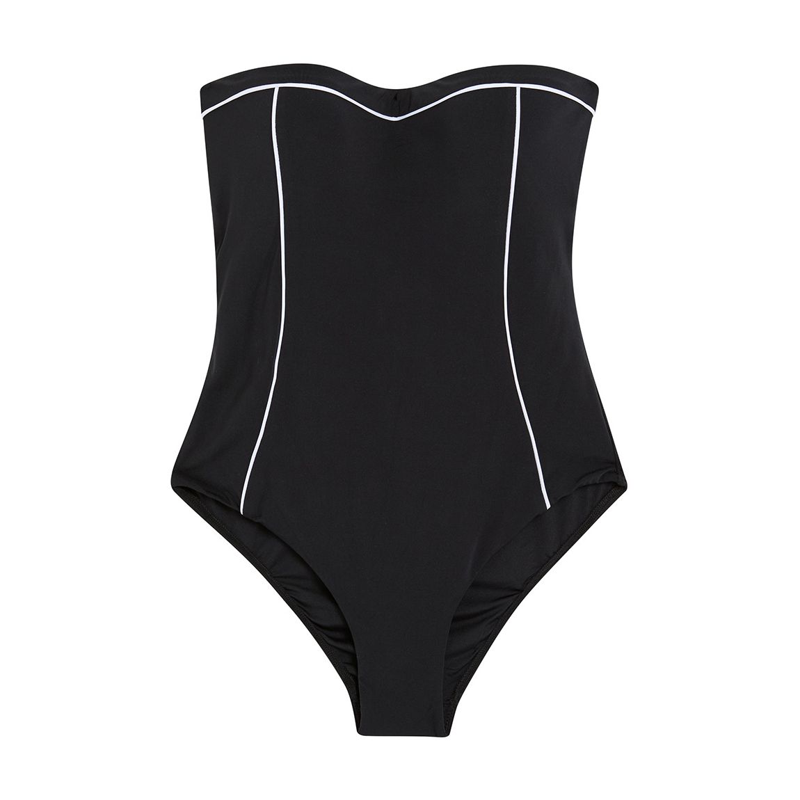 Black and White Classique Bandeau Swimsuit main product photo