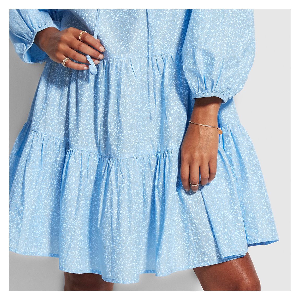 Blue Belle Boheme Spot Tiered Dress main product photo