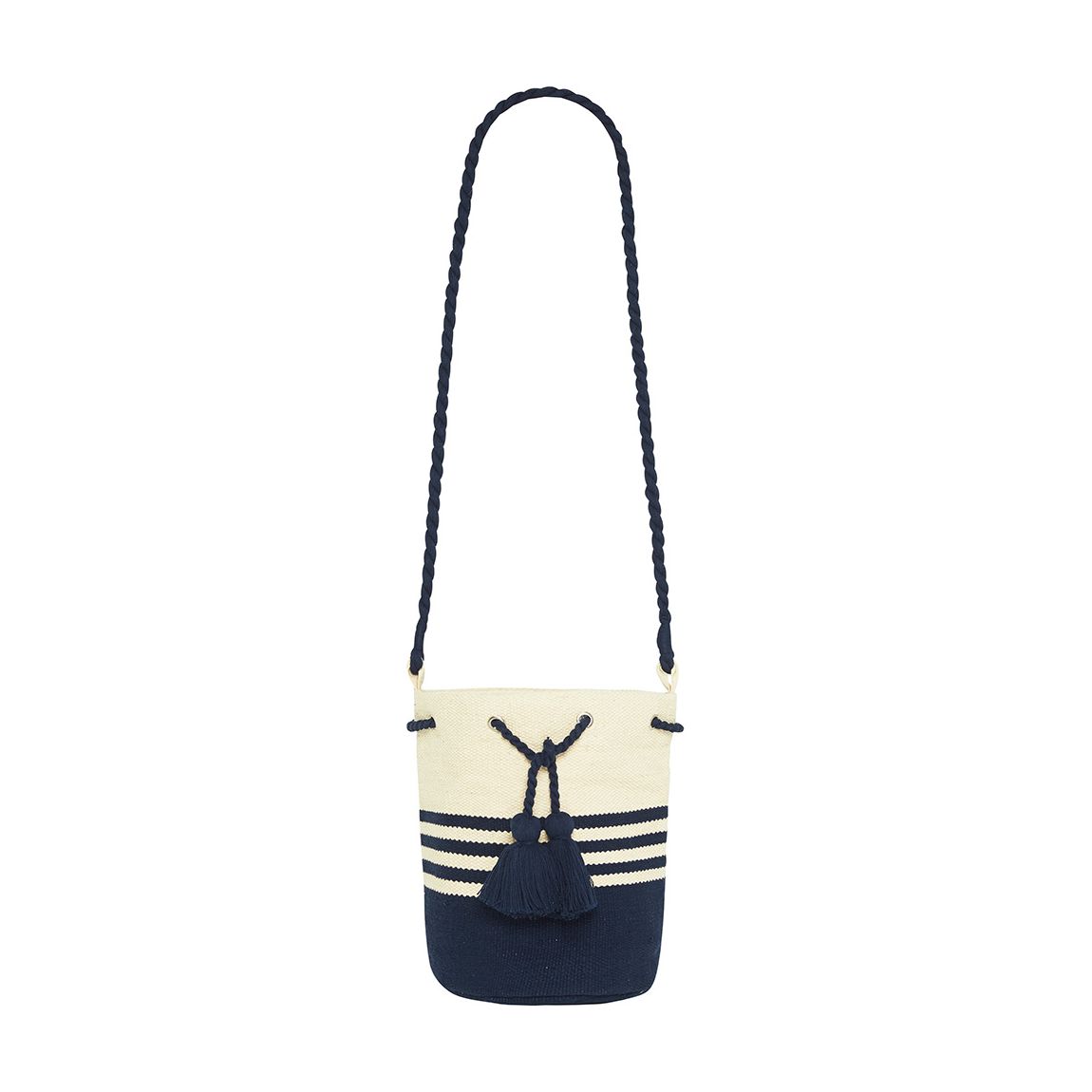 Indigo Blue Stripe Bucket Bag main product photo