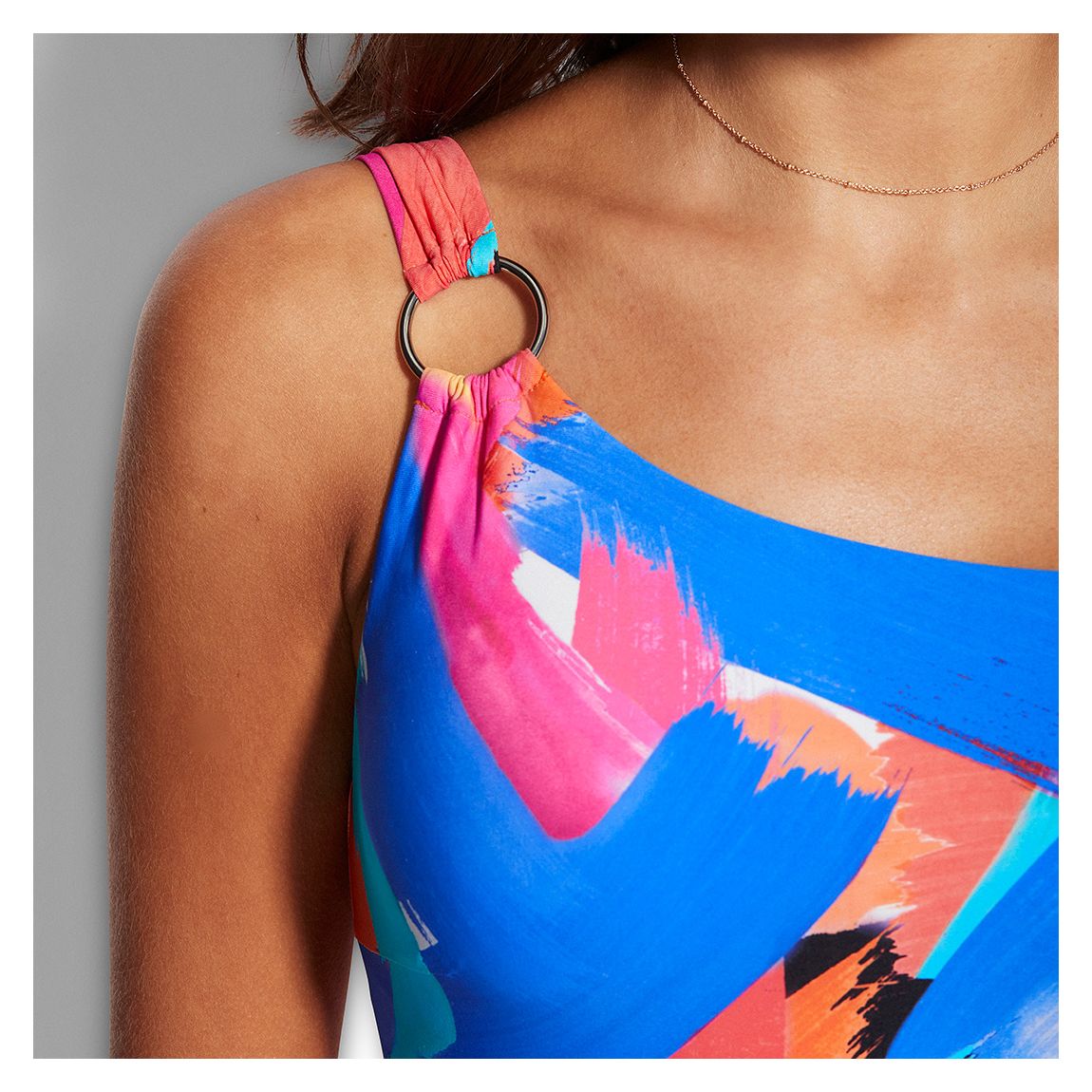 Chilli Red One Shoulder Maillot Swimsuit main product photo