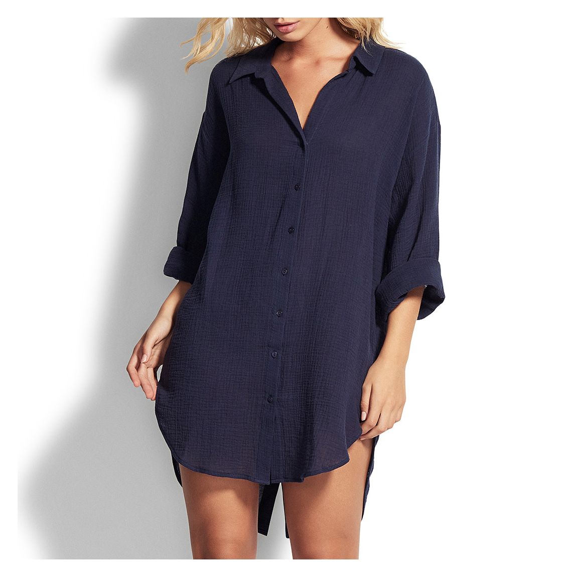 Navy Oversize Beach Cover Up main product photo