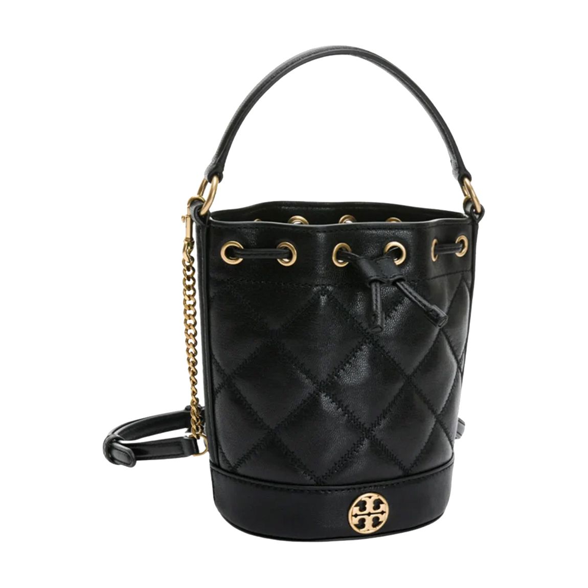 Black Willa Matte Mini Quilted Bucket Bag main product photo