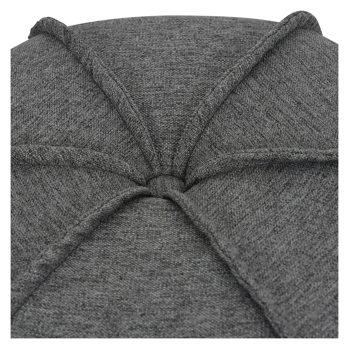 Seamed Button Stool in Smoke Grey Fabric main product photo