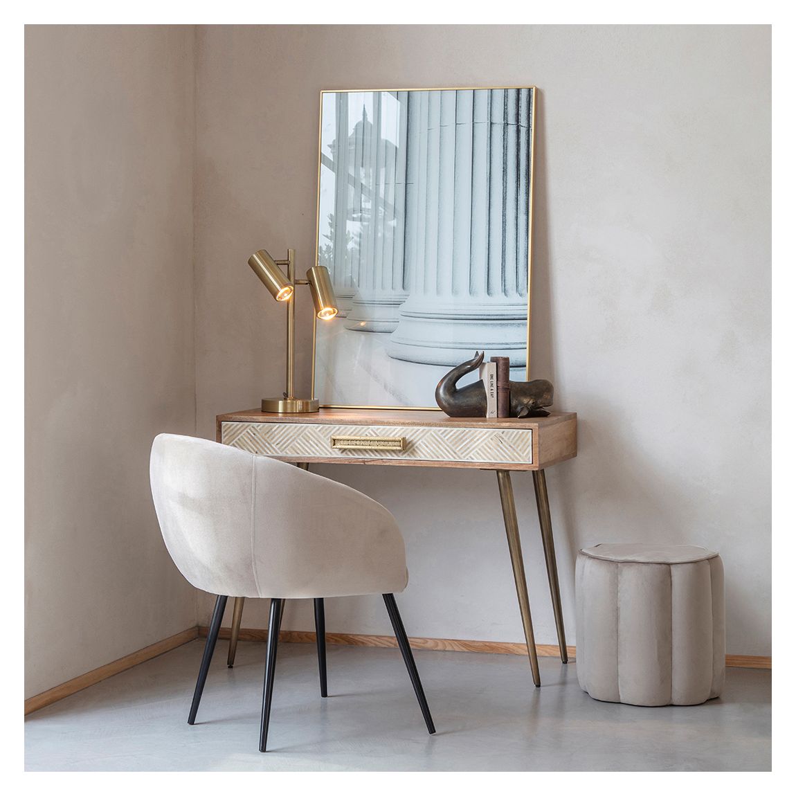 Langley Dining Chair in Smokey Taupe Velvet main product photo
