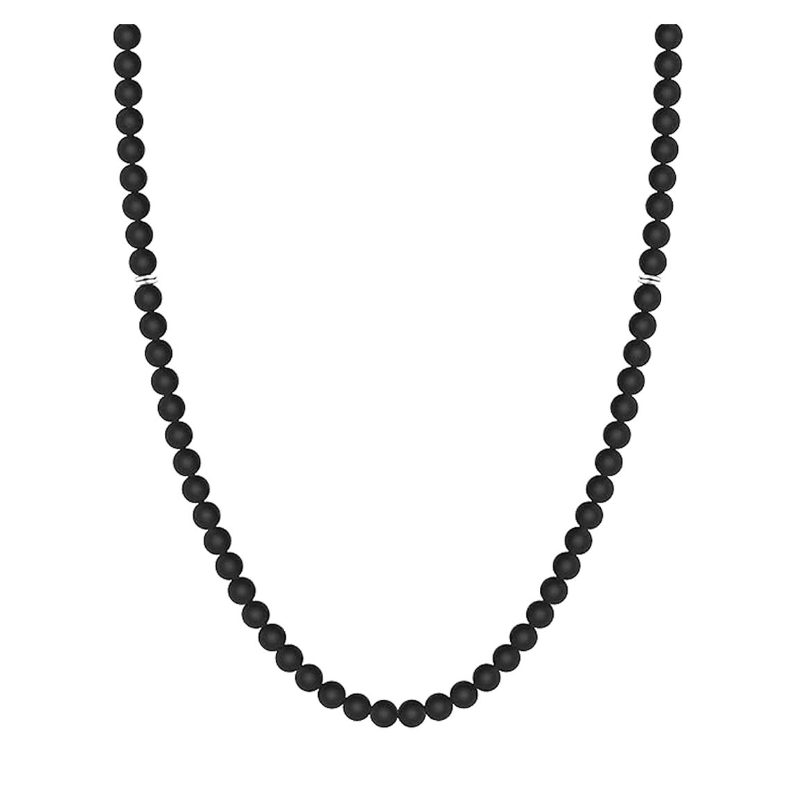 Silver Black Onyx Modern Necklace main product photo