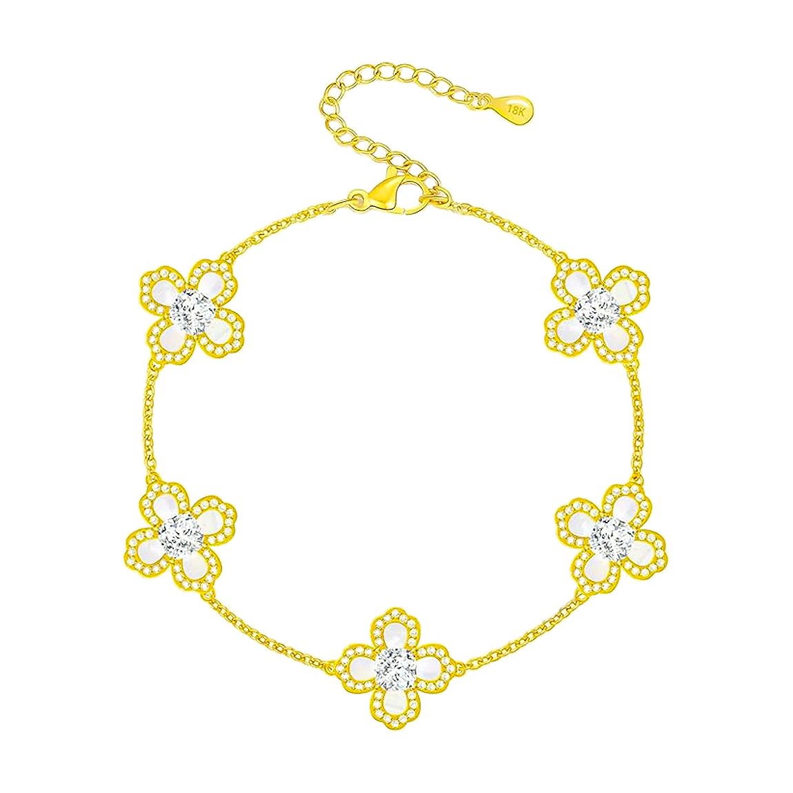 18K Gold Mother Of Pearl Motif Bracelet main product photo
