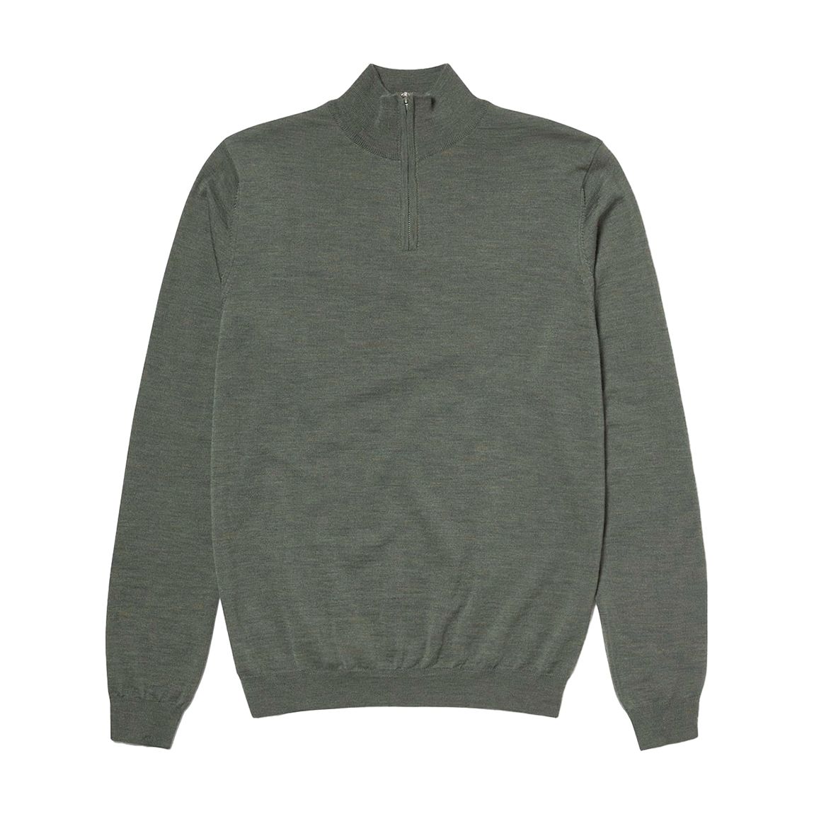 Khaki Curragh Quarter Zip Merino Wool Jumper main product photo