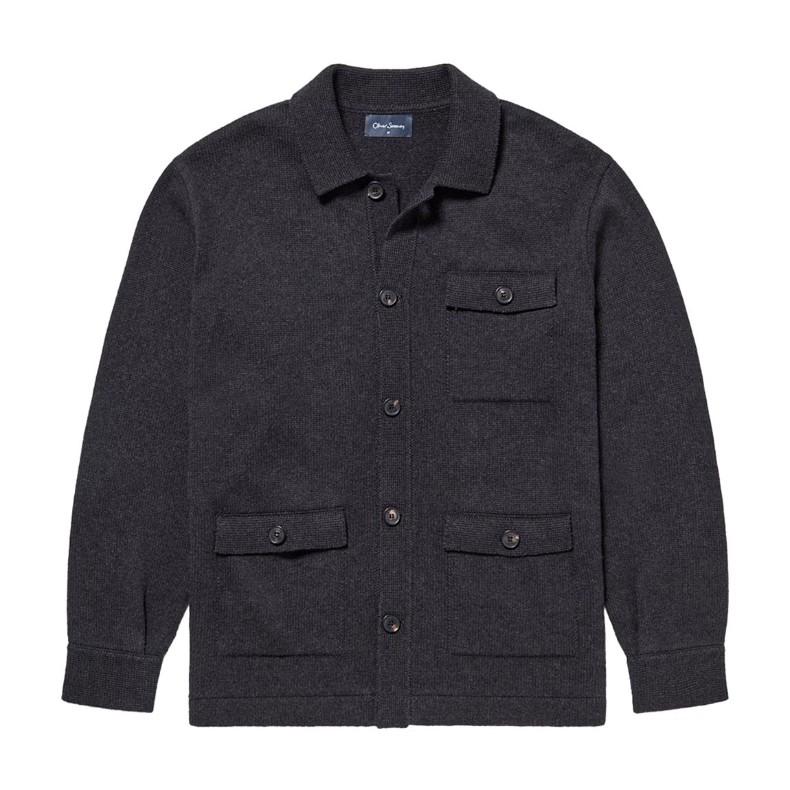 Charcoal Brecon Wool Blend Overshirt main product photo