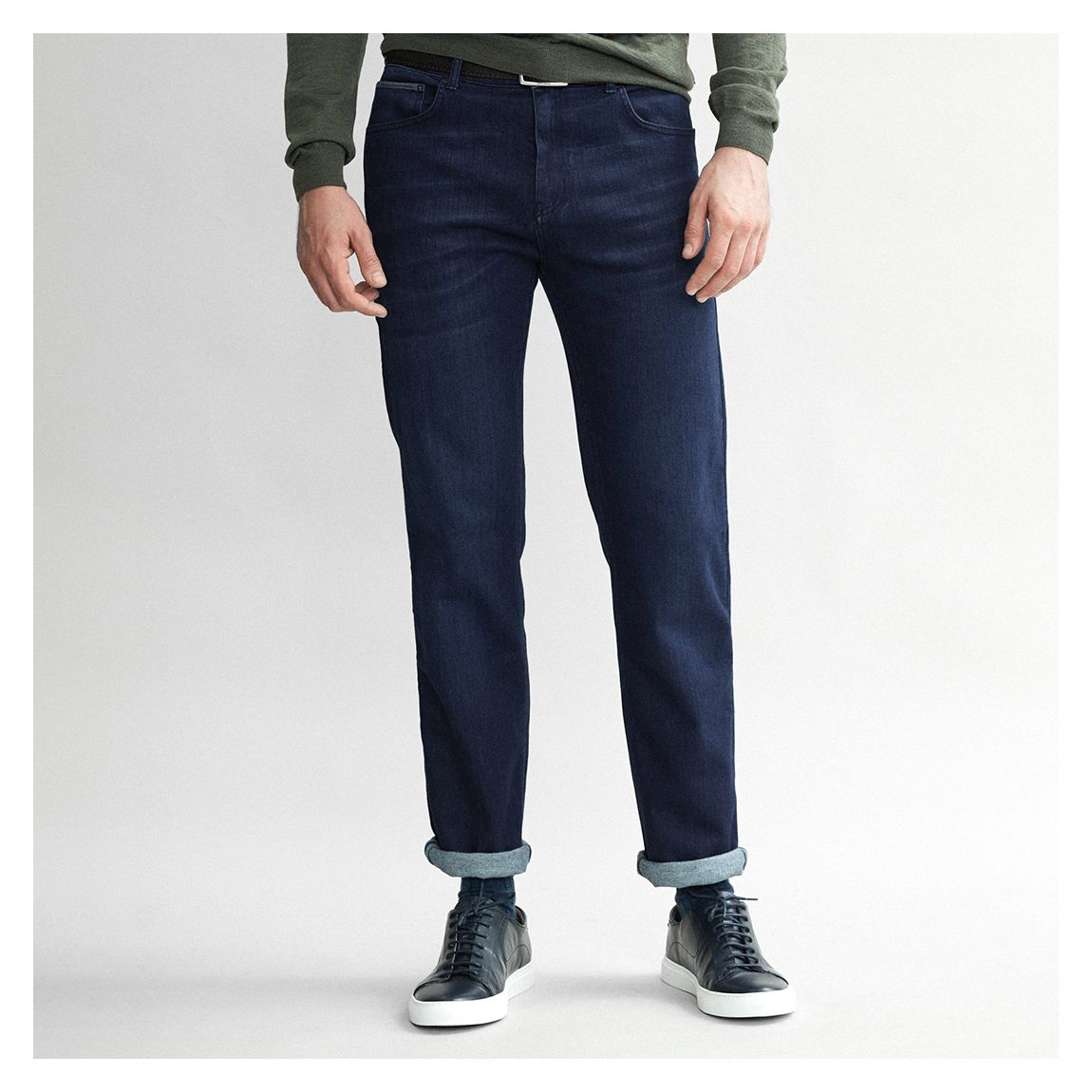 Indigo Limerick Tapered Jeans main product photo