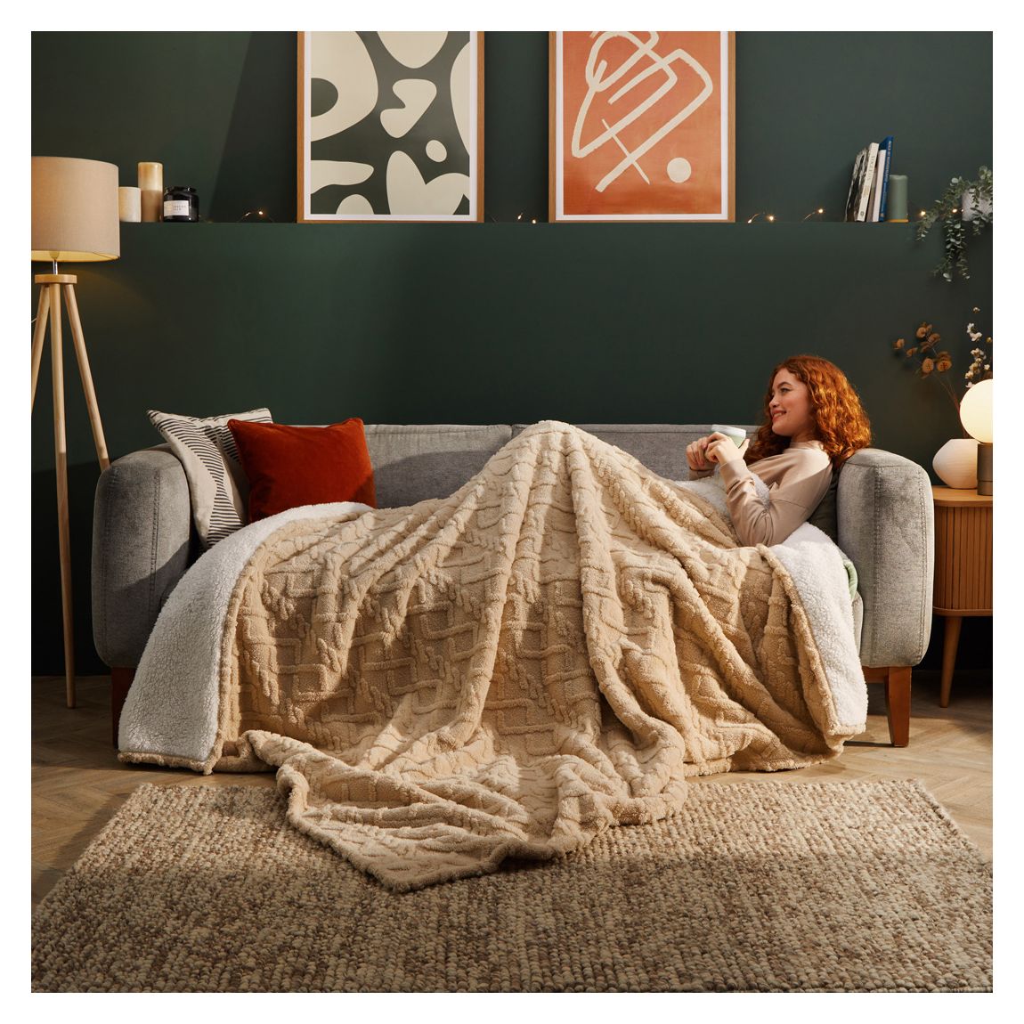 Silentnight Snugsie Family Blanket, Natural Cable main product photo
