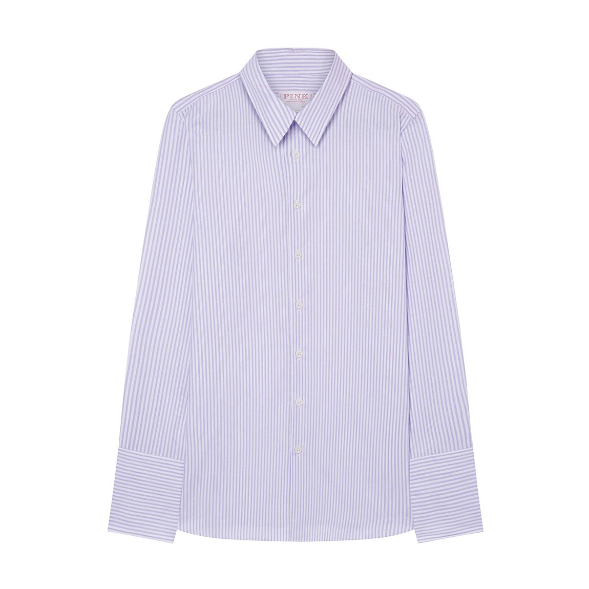 Purple/White Textured Stripe Tailored Cotton Shirt main product photo