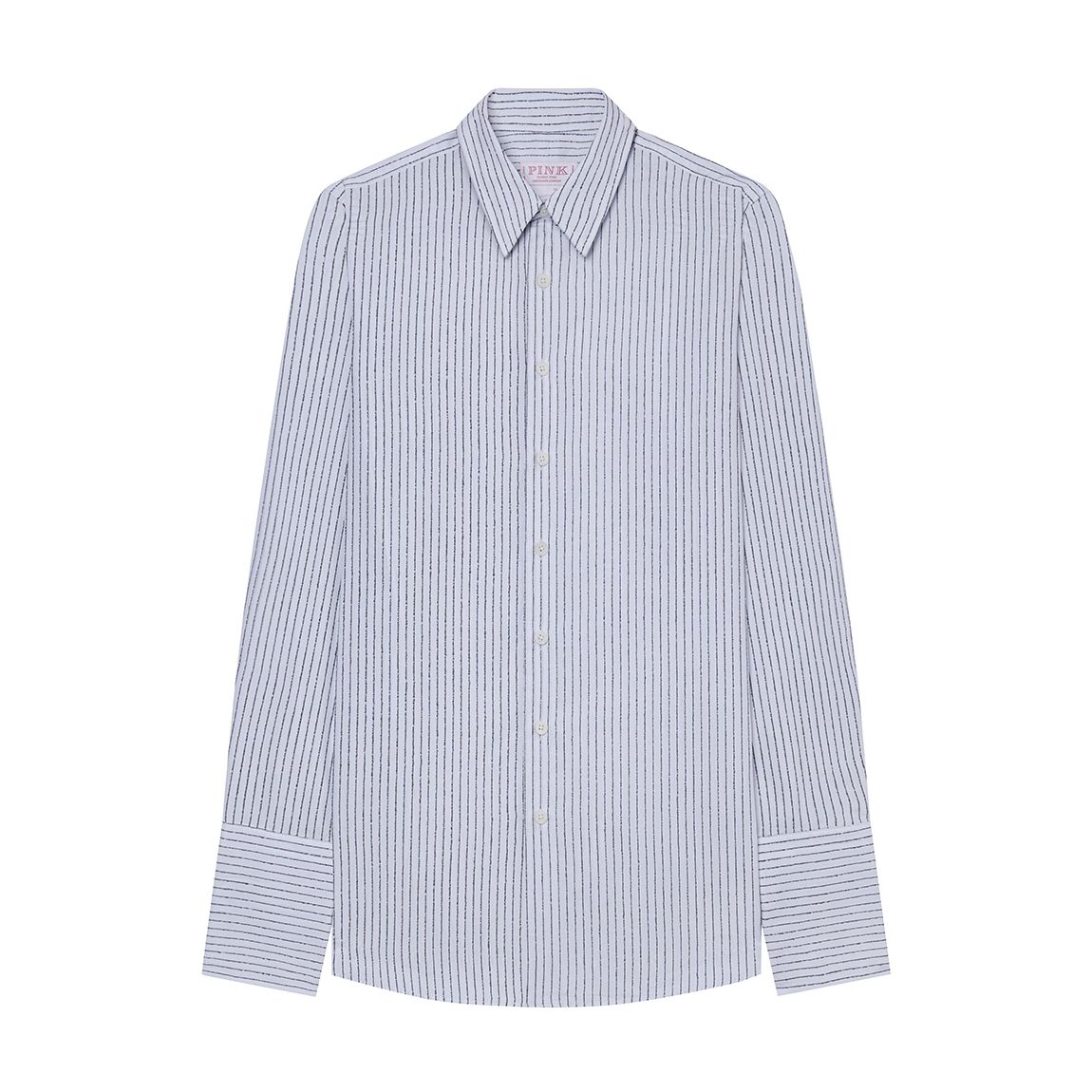 White Jacquard Stripe Tailored Cotton Shirt main product photo