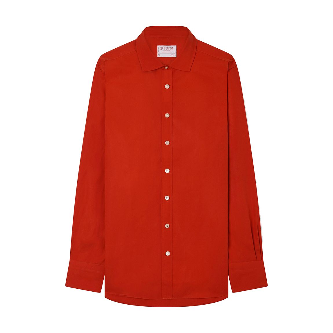 Red Classic Fit Poplin Cotton Shirt main product photo