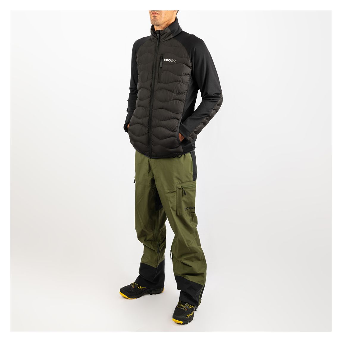 Black Mens Insulated Hybrid Jacket main product photo