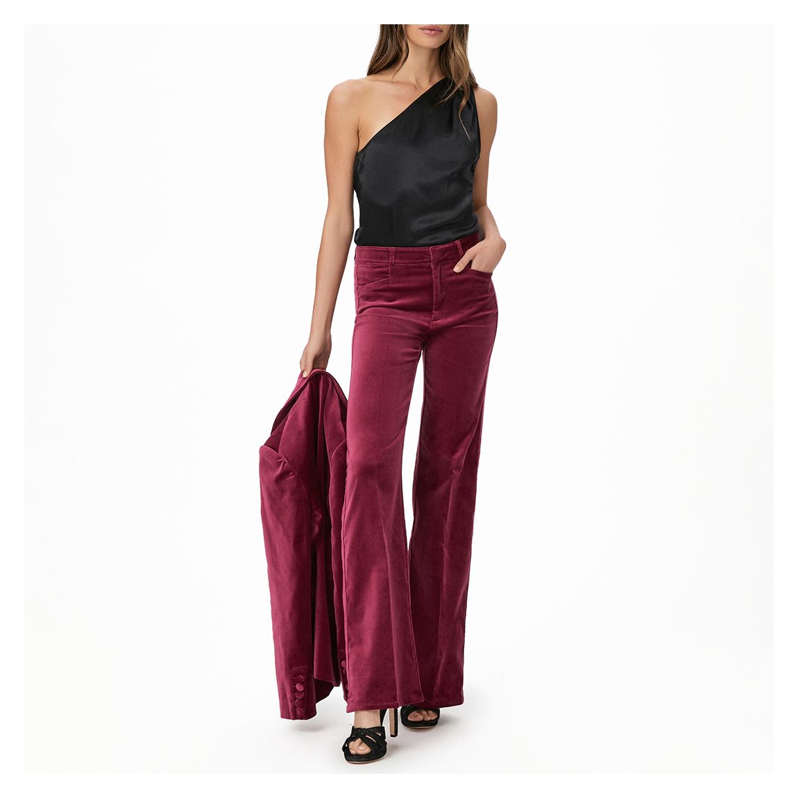 Burgundy Velvet Leenah Trouser main product photo