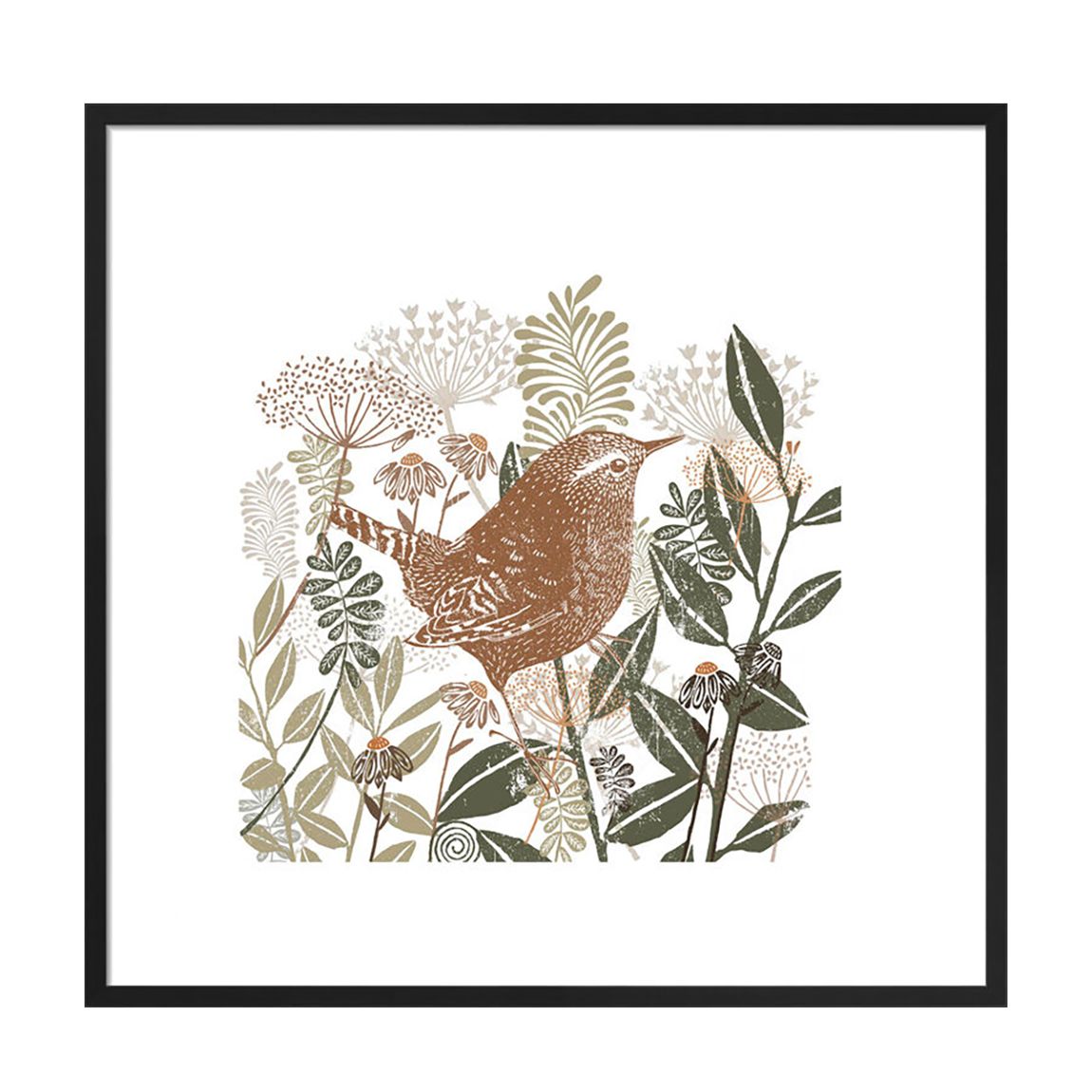 Woodland Nature 30x30cm Wren Framed Print main product photo