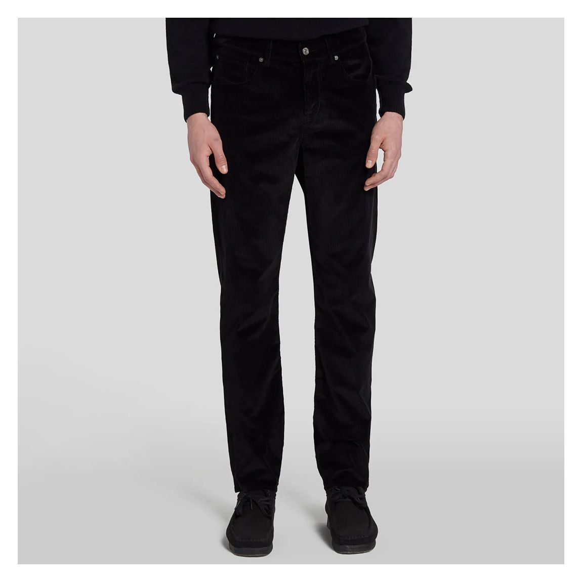 Black Slimmy Tapered Cord Stretch Jeans main product photo