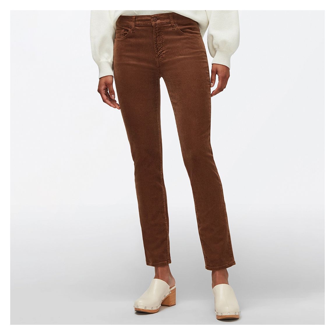 Mocha Roxanne Cord Slim Stretch Jeans main product photo