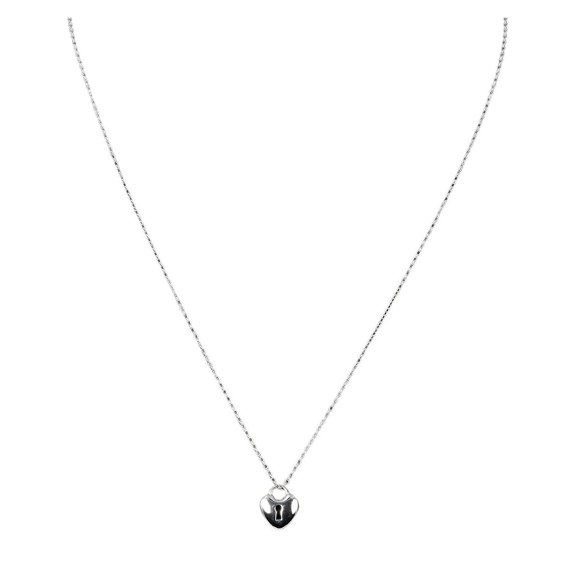 Silver Heart Lock Necklace - AB main product photo