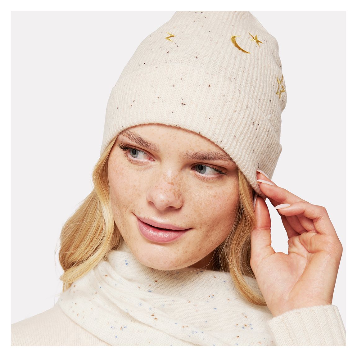 Cream And Beige Midnight Sky Hat main product photo