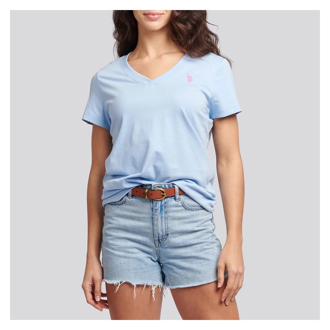Light Blue V-Neck Cotton T-Shirt main product photo