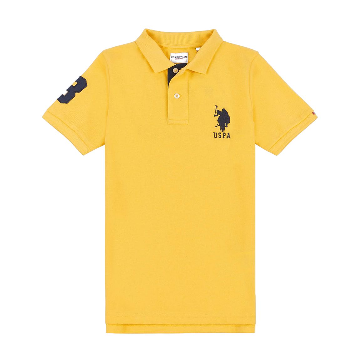 Boy's Yellow Pique Cotton Polo Shirt main product photo