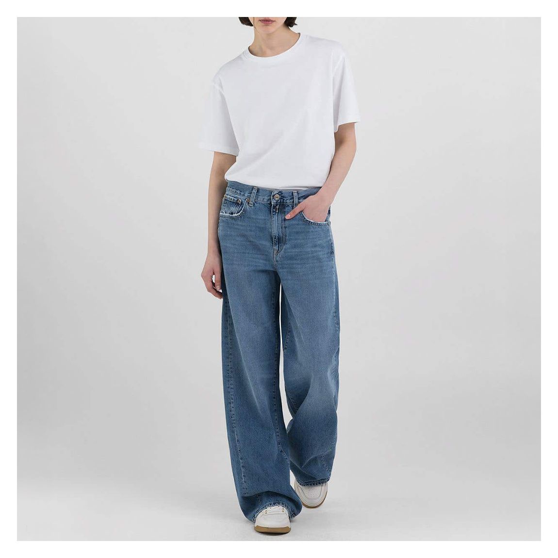 Blue Amelye Wide Stretch Jeans main product photo