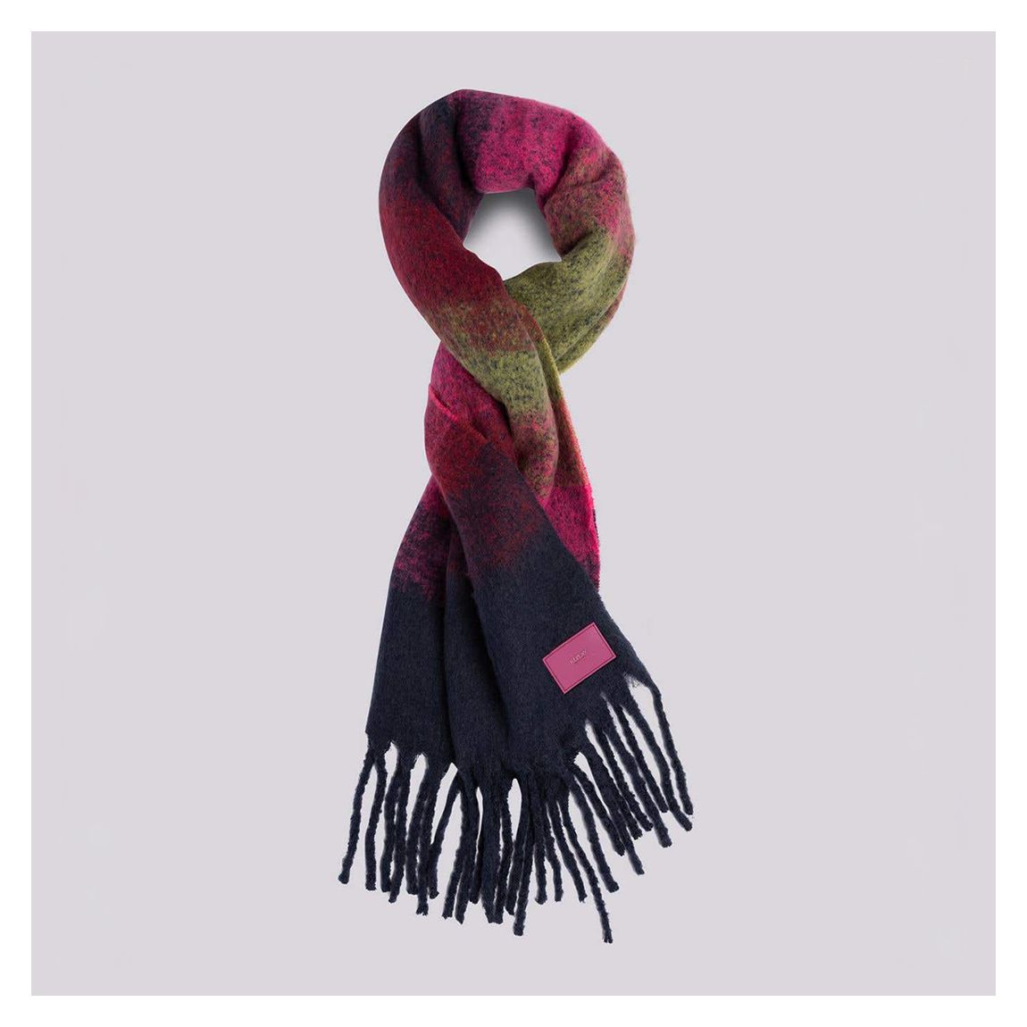 Blue/Purple Check Fringed Scarf main product photo