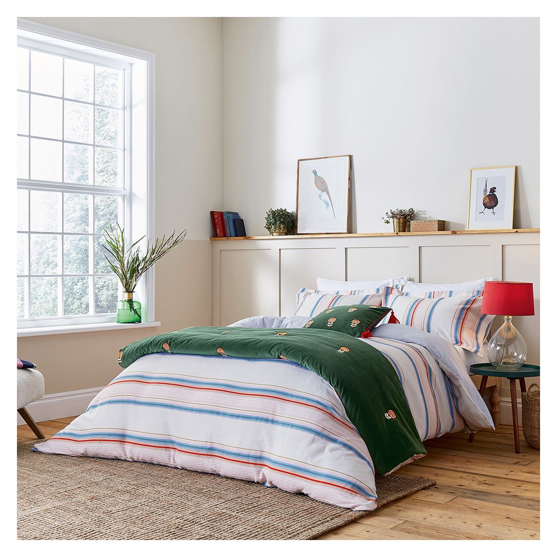 Golden Hour Stripe King Cover Set, White main product photo