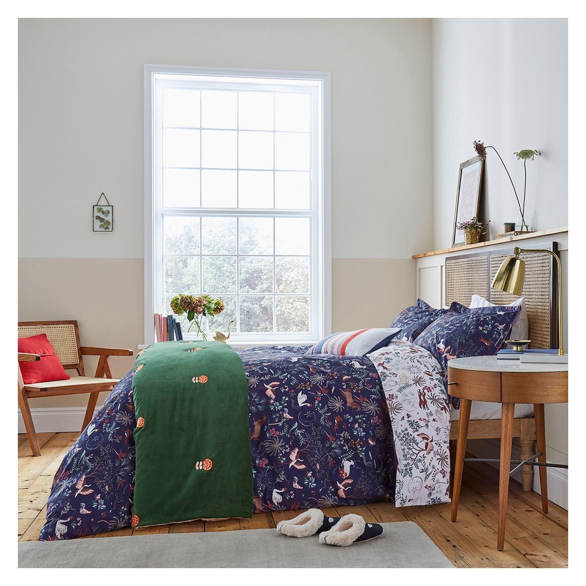 Kooky Woodlands Double Cover Set, Navy main product photo