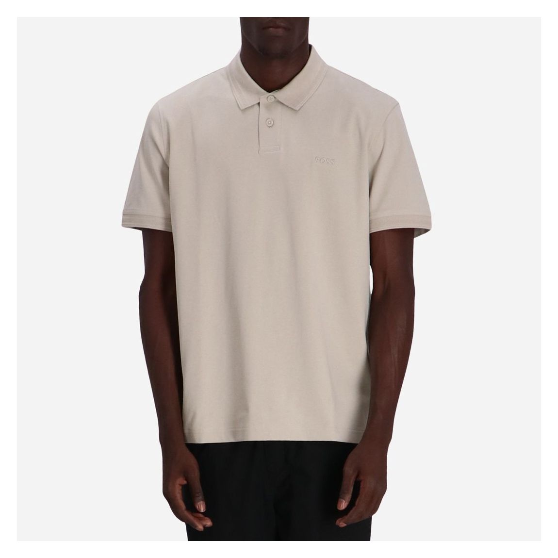 Ecru Embroidered Logo Cotton Polo Shirt main product photo