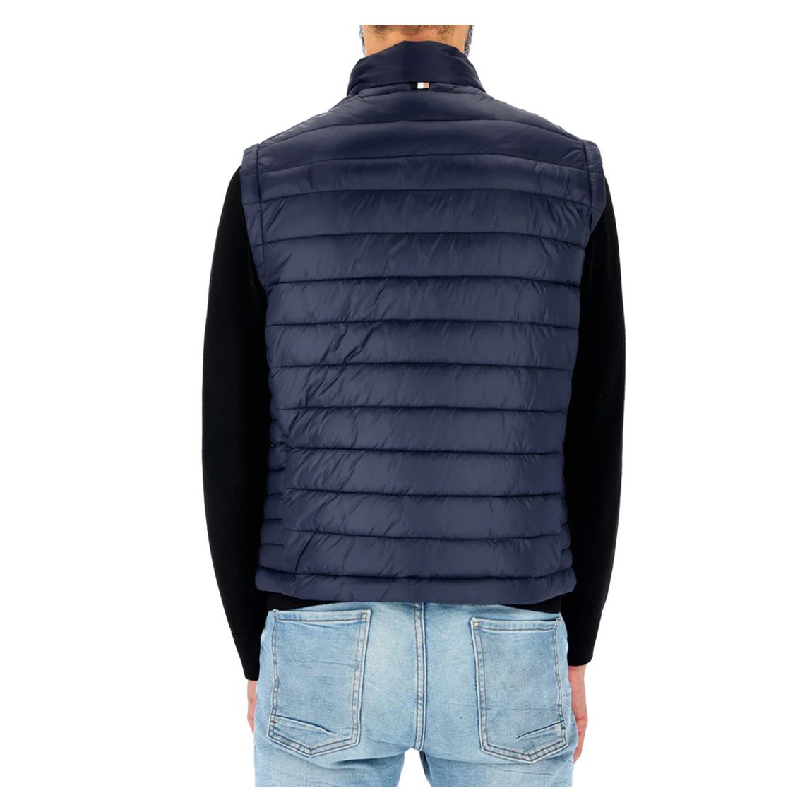 Navy High Neck Quilted Gilet main product photo