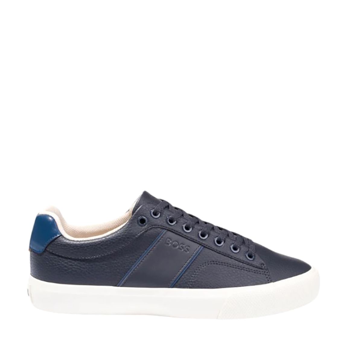 White Contrast Sole Leather Trainers main product photo