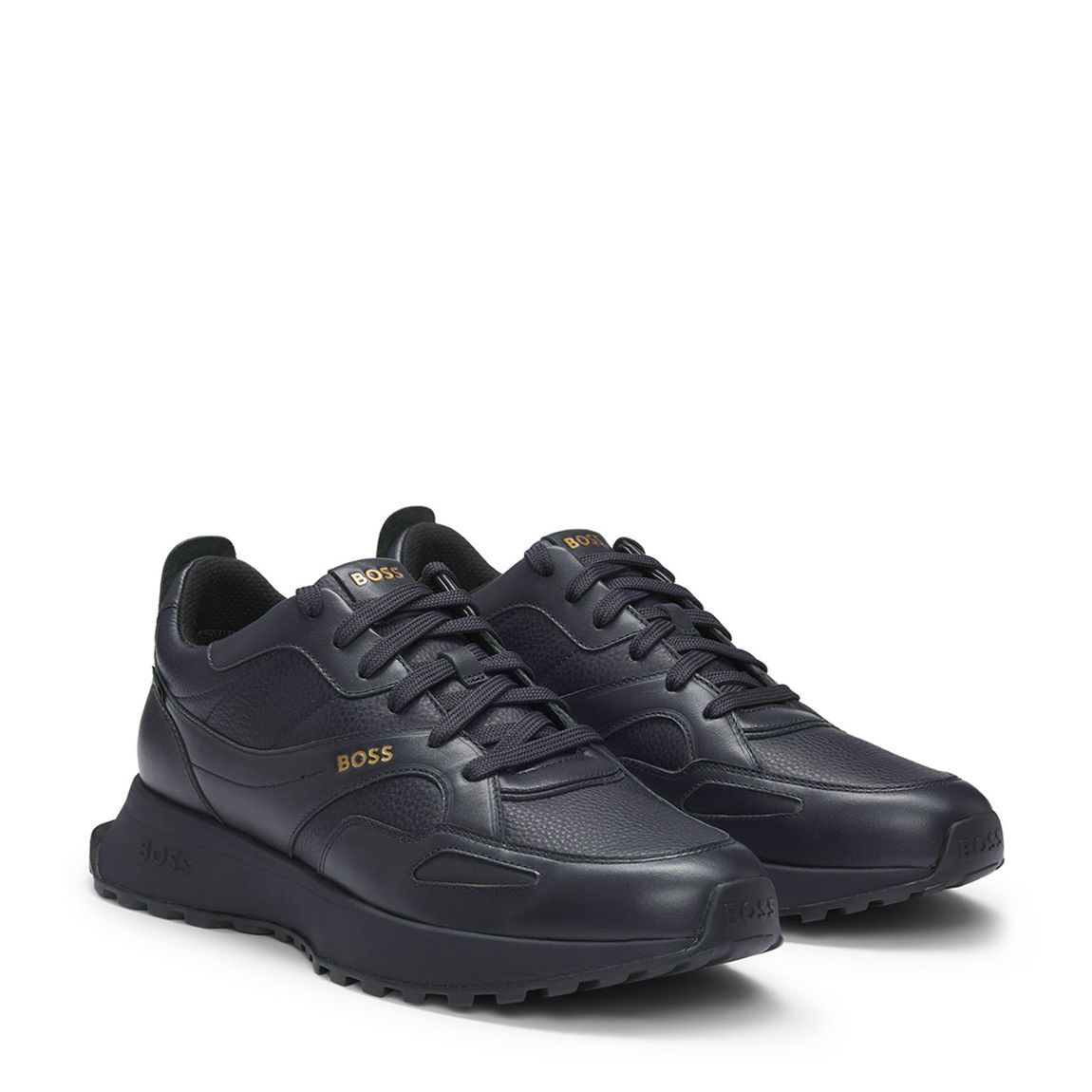Navy Chunky Leather Trainers main product photo