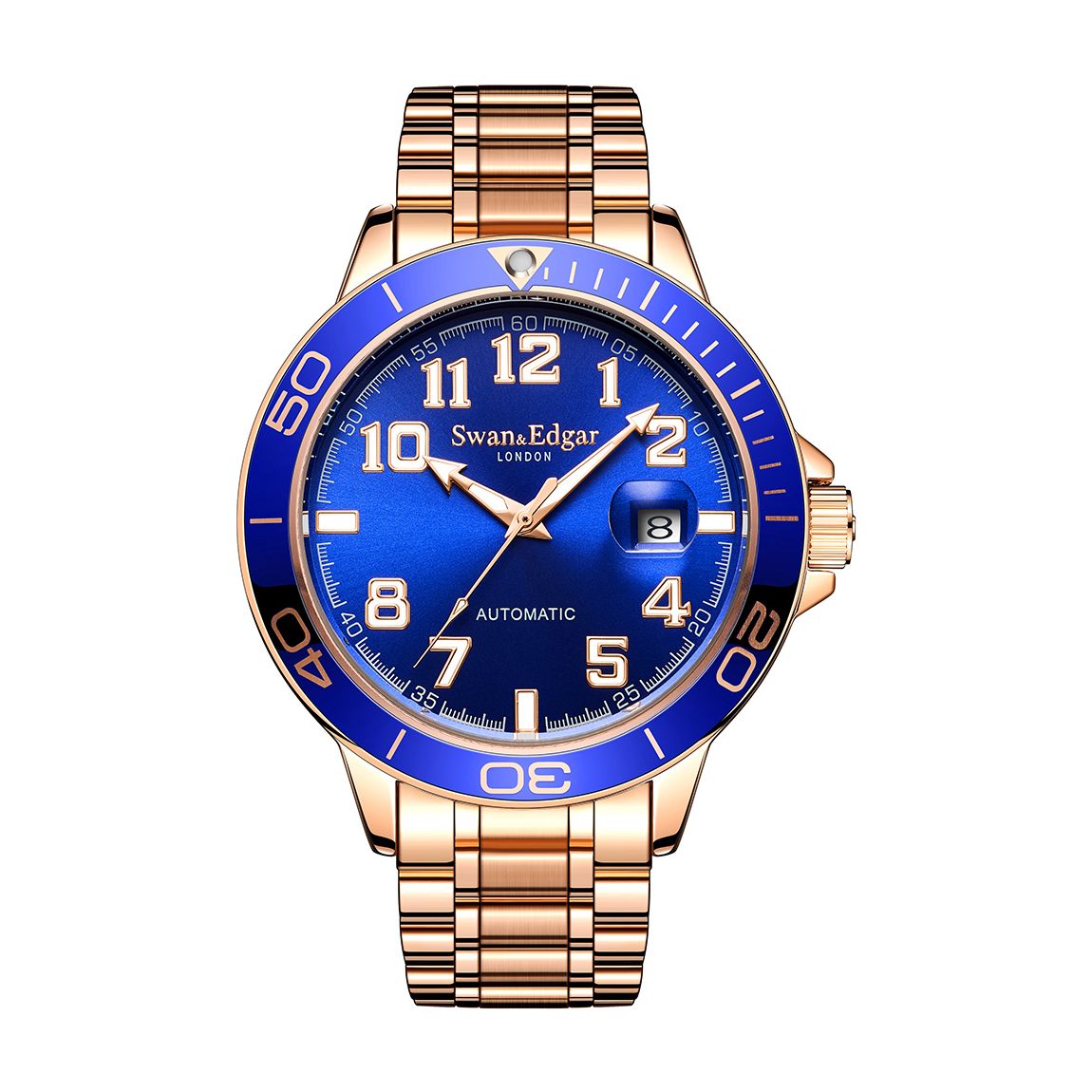 Swan & Edgar Rose Gold Hand Assembled Conquest Automatic Watch 43mm main product photo