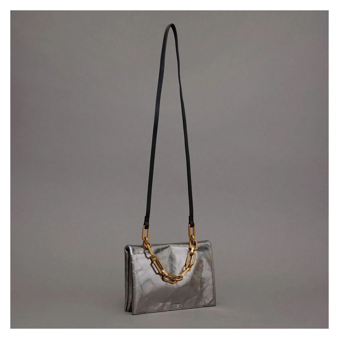 Gold Yua Leather Clutch Bag main product photo