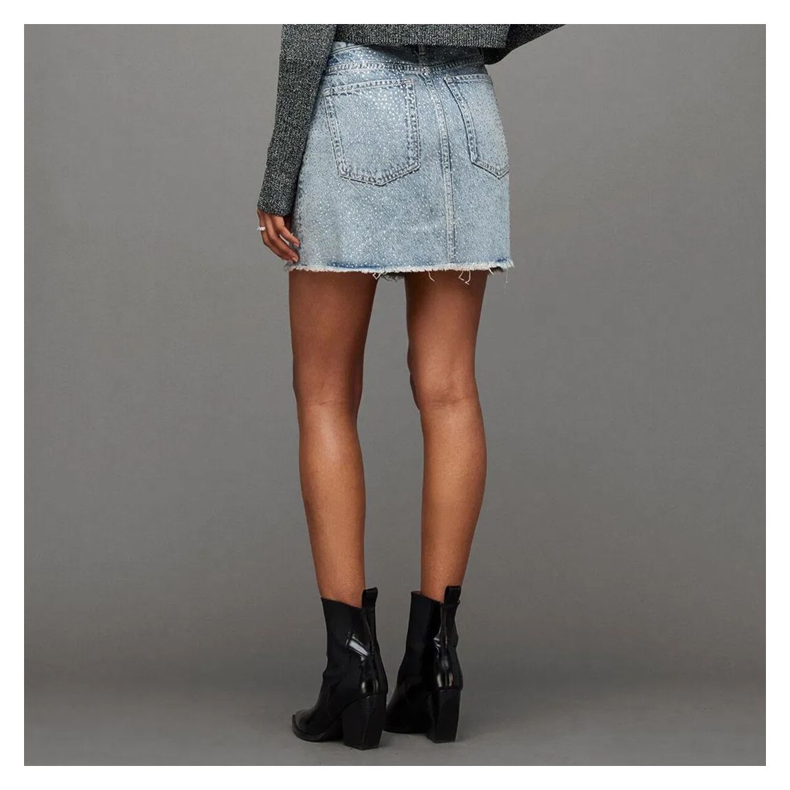 Blue Wendel Embellished Denim Mini Skirt main product photo