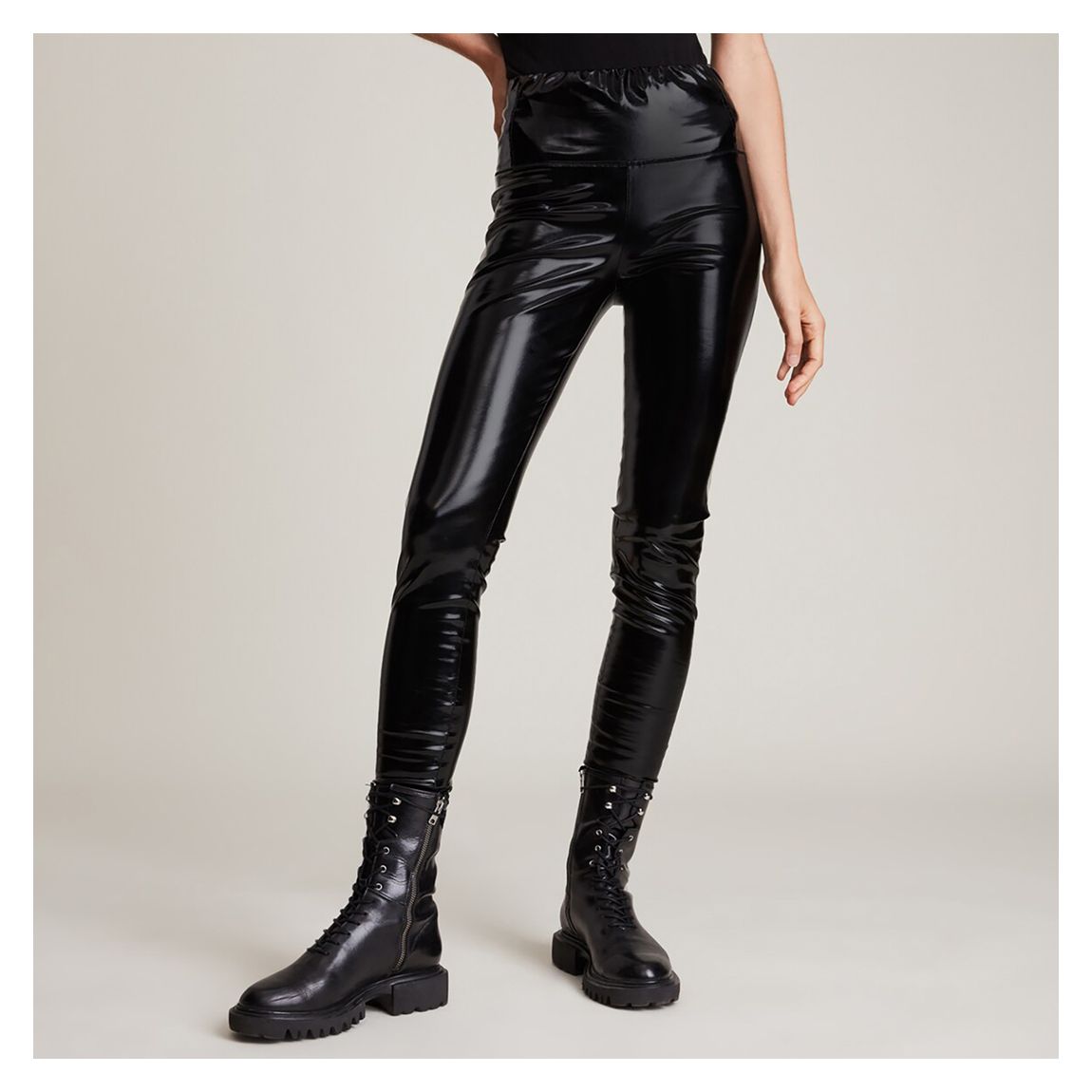 Black Cora Coated Leggings main product photo