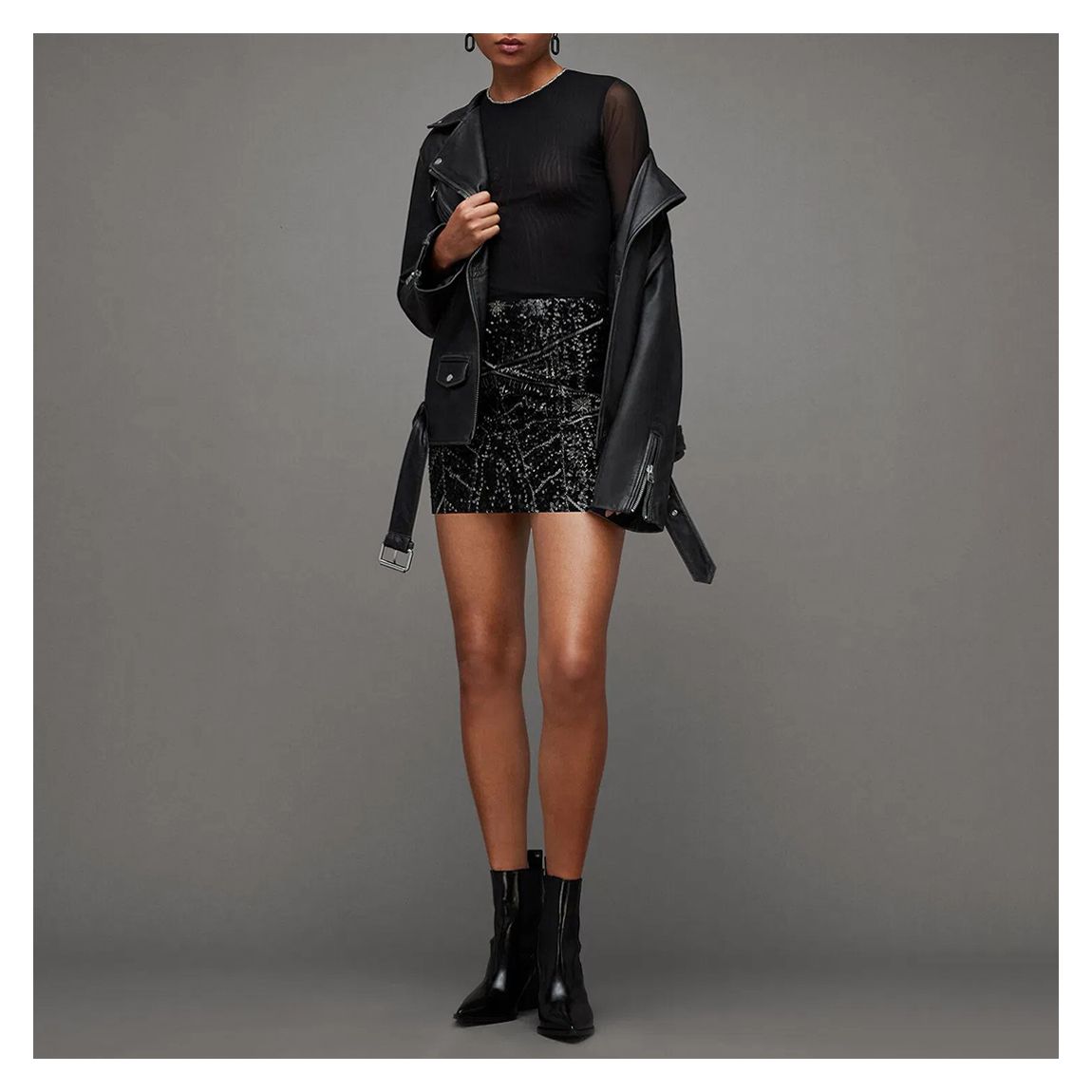 Black Jamilia Embellished Mini Skirt main product photo