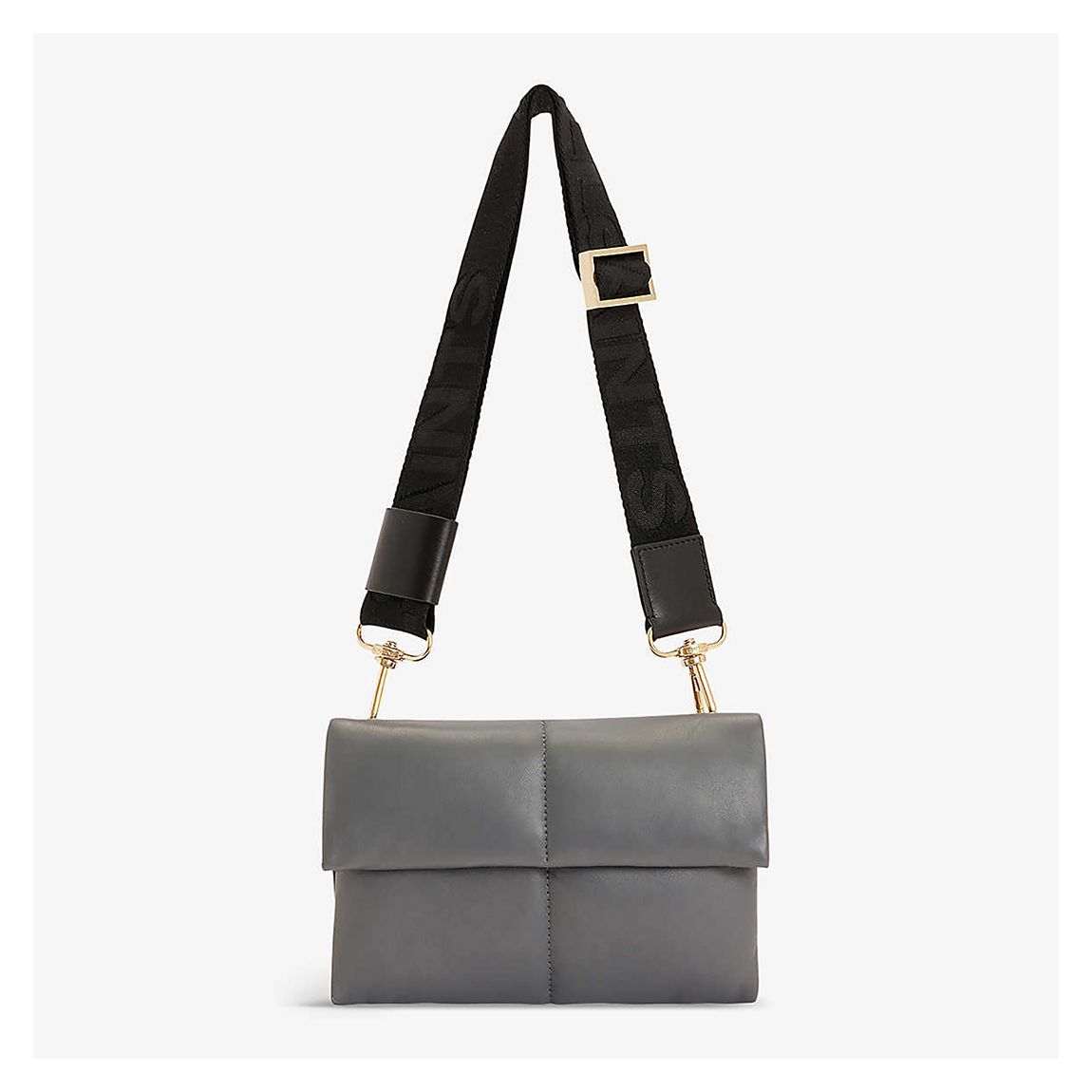 Grey Ezra Quilted Leather Crossbody Bag main product photo