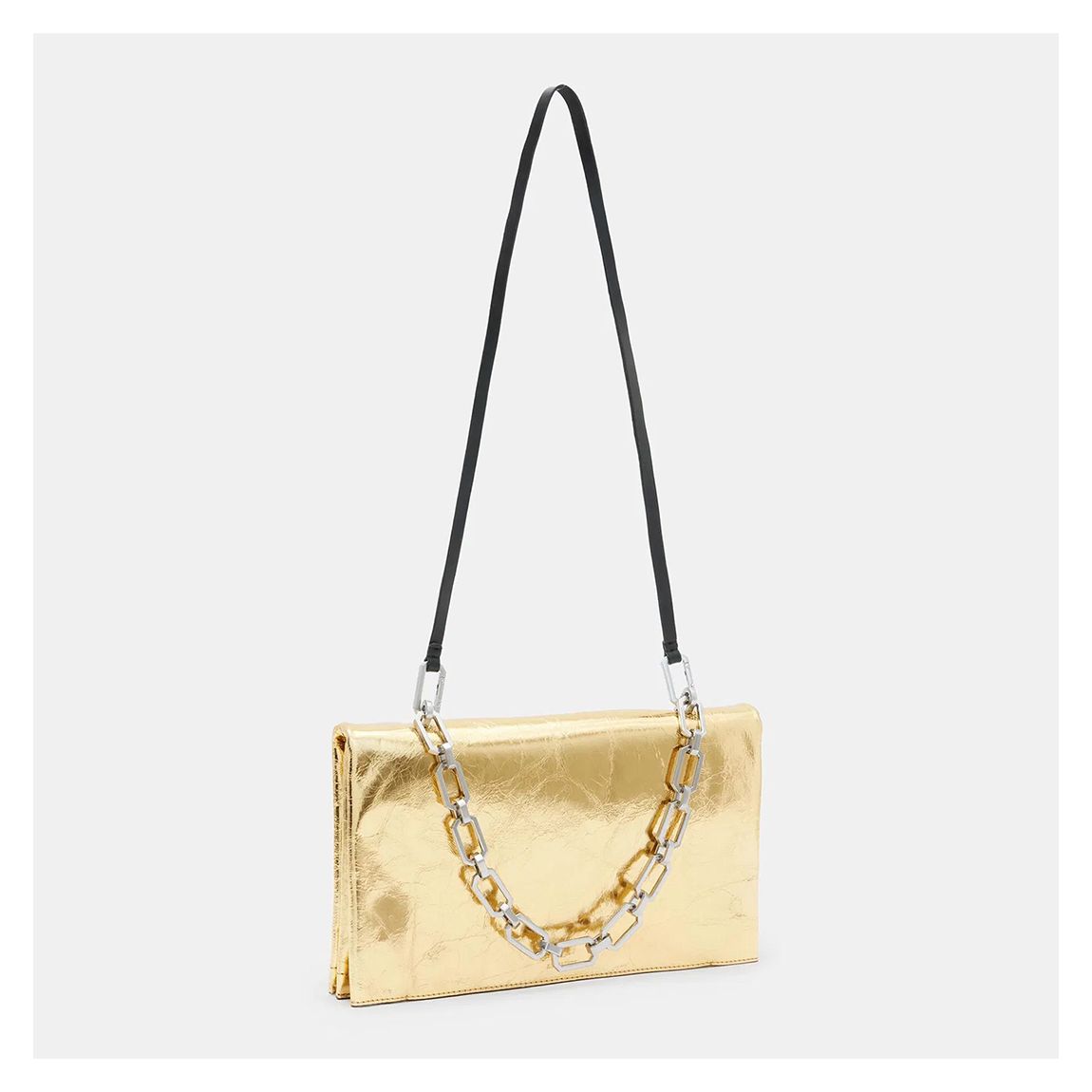 Gold Akira Leather Clutch Bag main product photo