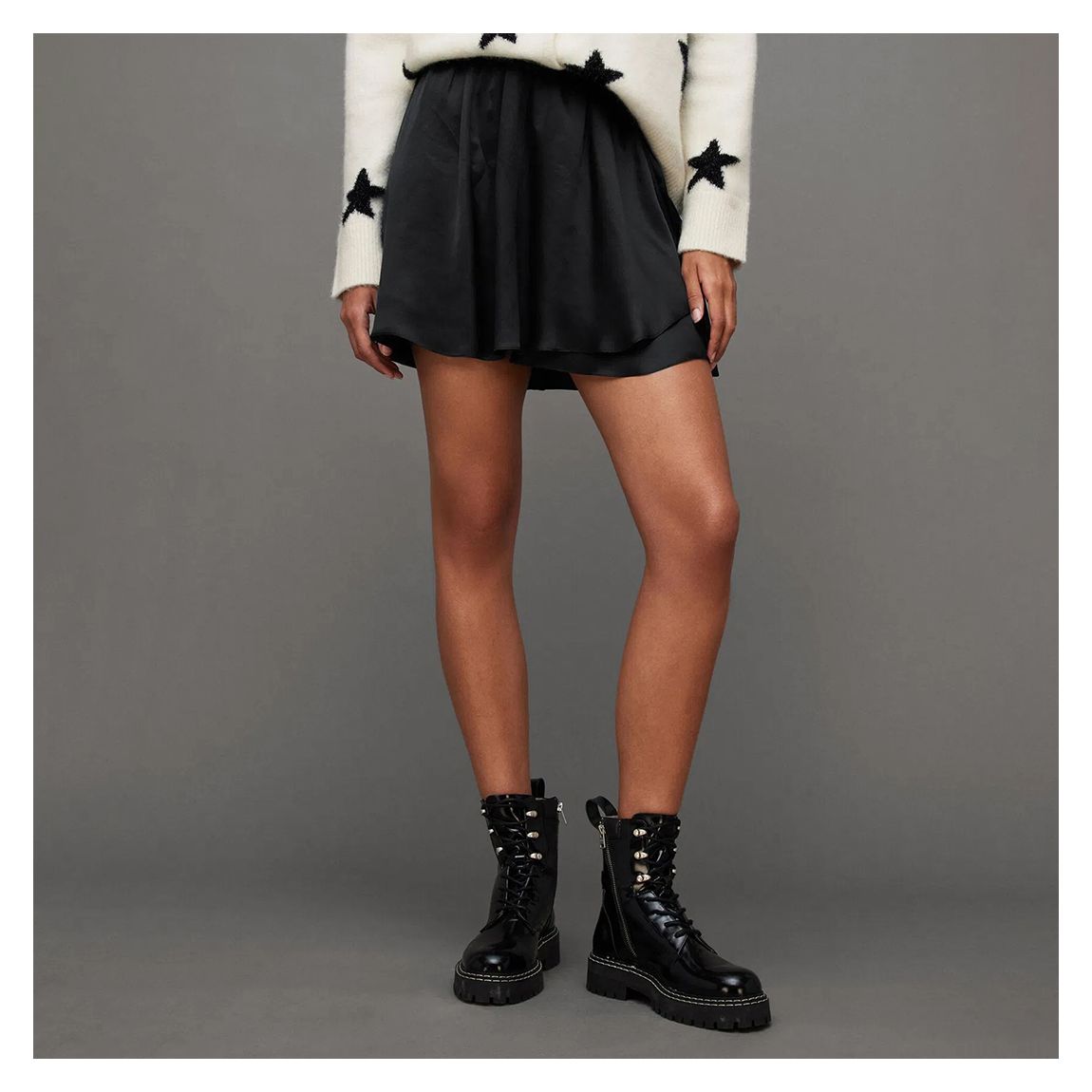Black Maria Wrap Silk Blend Mini Skirt main product photo